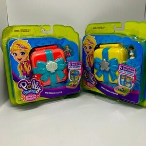 NIB- Polly Pocket - Tiny Places Mermaid Cove & Unicorn Utopia lot of 2